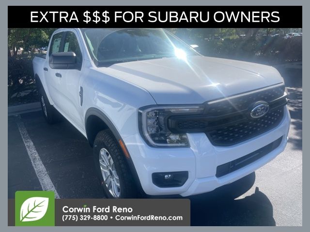 Oxford White 2025 Ford Ranger XL SuperCrew 4WD Pickup Truck Four-Wheel Drive Automatic