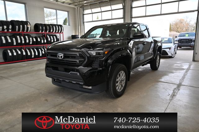 Black 2024 Toyota Tacoma SR Double Cab 4WD Pickup Truck Four-Wheel Drive 8-Speed Automatic
