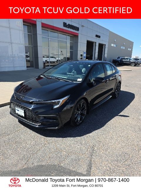 Midnight Black Metallic 2024 Toyota Corolla XSE FWD Sedan Front-Wheel Drive Continuously Variable Transmission