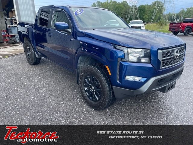 Deep Blue Pearl 2022 Nissan Frontier Pickup Truck Four-Wheel Drive 9-Speed Automatic