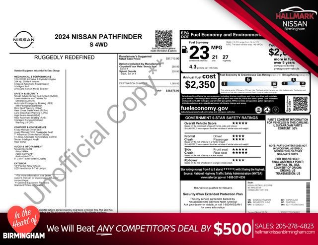 2024 Nissan Pathfinder S 4WD