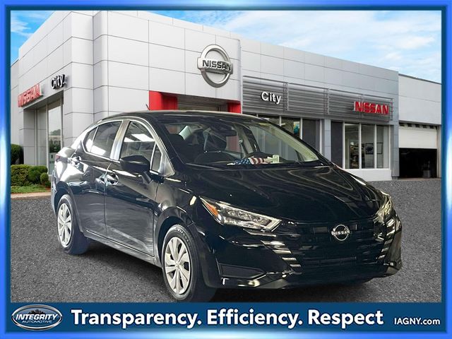 Super Black Metallic 2025 Nissan Versa S FWD Sedan Front-Wheel Drive Continuously Variable Transmission
