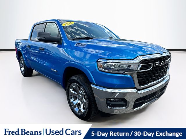 Hydro Blue Pearlcoat 2026 RAM 1500 Pickup Truck Four-Wheel Drive 8-Speed Automatic