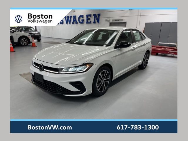 Pure White 2025 Volkswagen Jetta Sport FWD Sedan Front-Wheel Drive 8-Speed Automatic