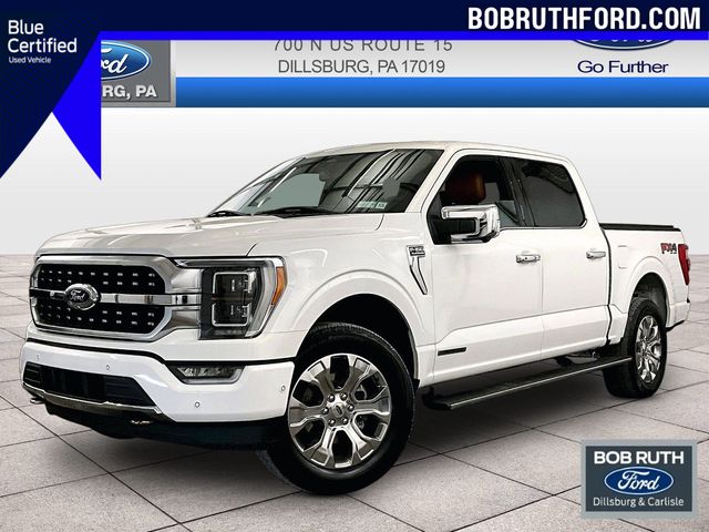White Metallic 2022 Ford F-150 Platinum SuperCrew 4WD Pickup Truck Four-Wheel Drive Automatic