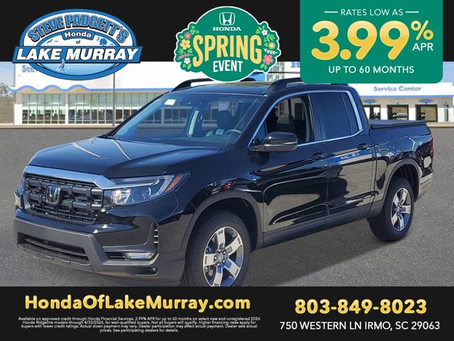 Crystal Black Pearl 2026 Honda Ridgeline RTL AWD Pickup Truck All-Wheel Drive 9-Speed Automatic