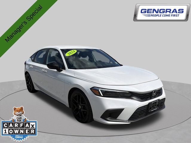 White 2024 Honda Civic Hatchback Hatchback Front-Wheel Drive Continuously Variable Transmission