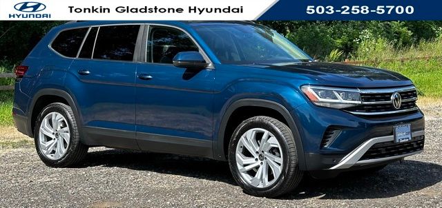 Tourmaline Blue Metallic 2021 Volkswagen Atlas SUV / Crossover All-Wheel Drive 8-Speed Automatic