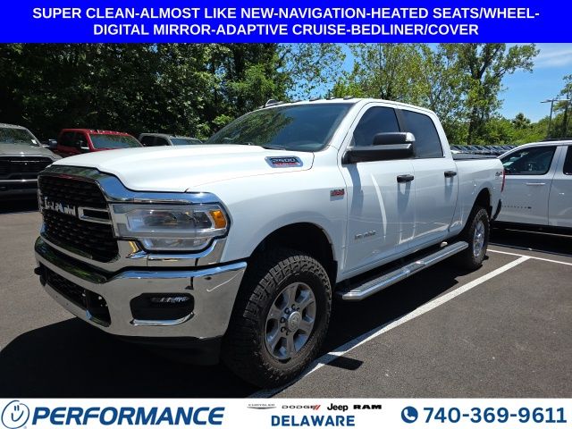 Bright White Clearcoat 2022 RAM 2500 Big Horn Crew Cab 4WD Pickup Truck Four-Wheel Drive 8-Speed Automatic