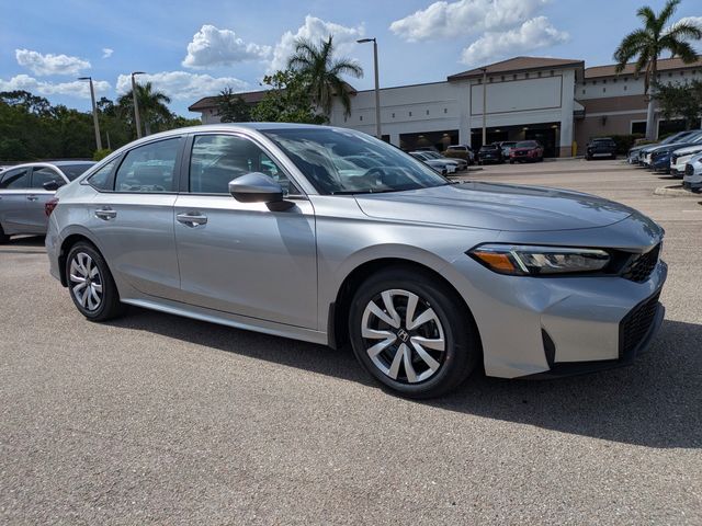 Solar Silver Metallic 2026 Honda Civic LX FWD Sedan Front-Wheel Drive Continuously Variable Transmission