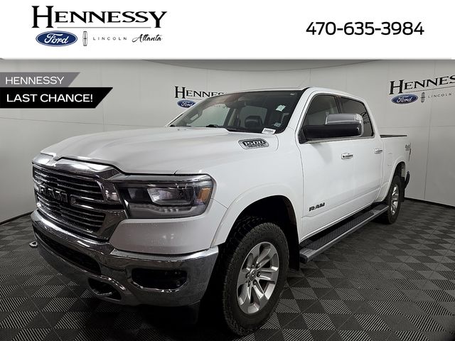 Bright White Clearcoat 2020 RAM 1500 Laramie Crew Cab 4WD Pickup Truck Four-Wheel Drive 8-Speed Automatic