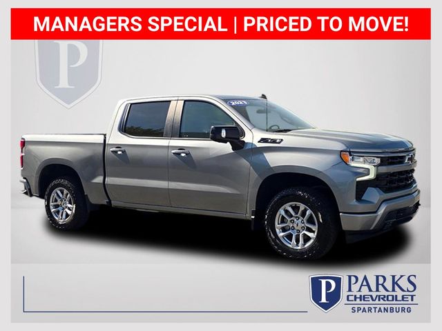 Sterling Gray Metallic 2023 Chevrolet Silverado 1500 RST Crew Cab 4WD Pickup Truck Four-Wheel Drive Automatic