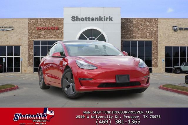 Red Multi-Coat 2022 Tesla Model 3 RWD Sedan Rear-Wheel Drive 1-Speed Automatic