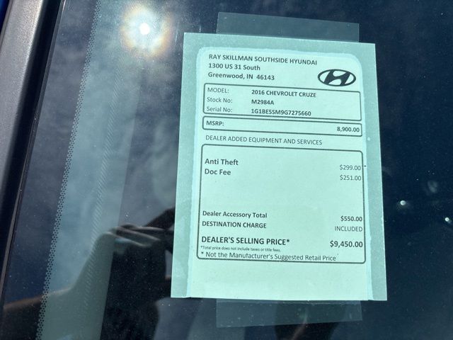 Used 2016 Blue Chevrolet LT image 2