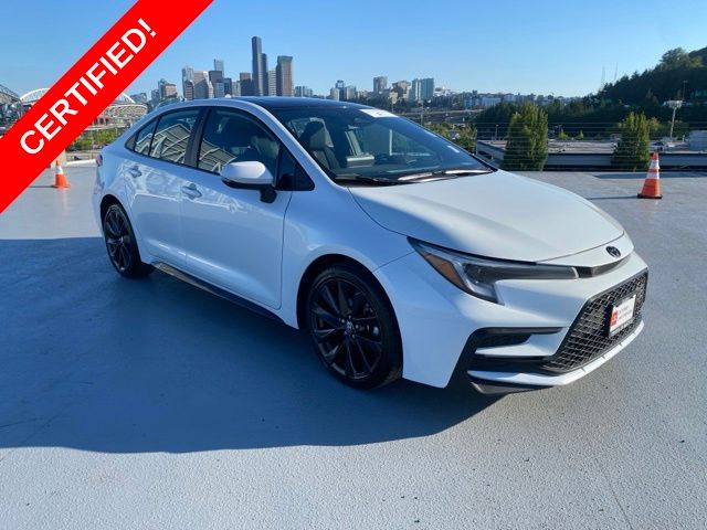 Wind Chill Pearl/Midnight Black Metallic 2023 Toyota Corolla Sedan Front-Wheel Drive Continuously Variable Transmission