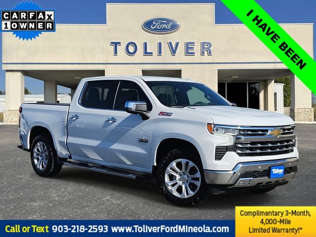 Summit White 2023 Chevrolet Silverado 1500 LTZ Crew Cab 4WD Pickup Truck Four-Wheel Drive Automatic