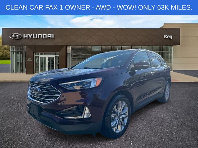 Red (Burgundy) 2019 Ford Edge Titanium AWD SUV / Crossover All-Wheel Drive 8-Speed Automatic