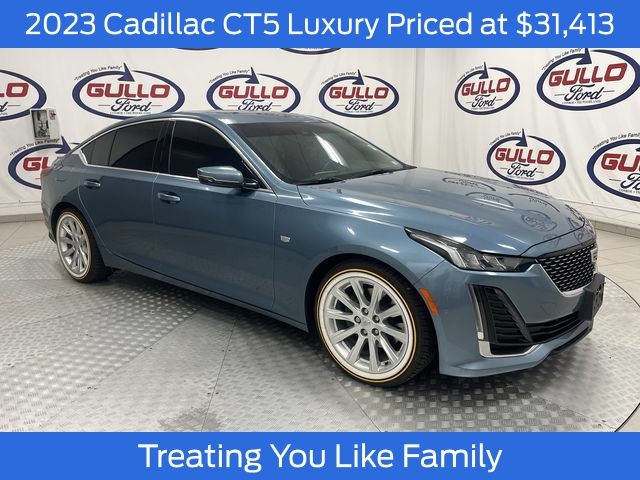 Gray (Midnight Steel Metallic) 2023 Cadillac CT5 Sedan Rear-Wheel Drive Automatic