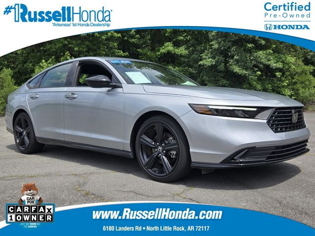 Solar Silver Metallic 2025 Honda Accord Hybrid Sport-L FWD Sedan Front-Wheel Drive Continuously Variable Transmission