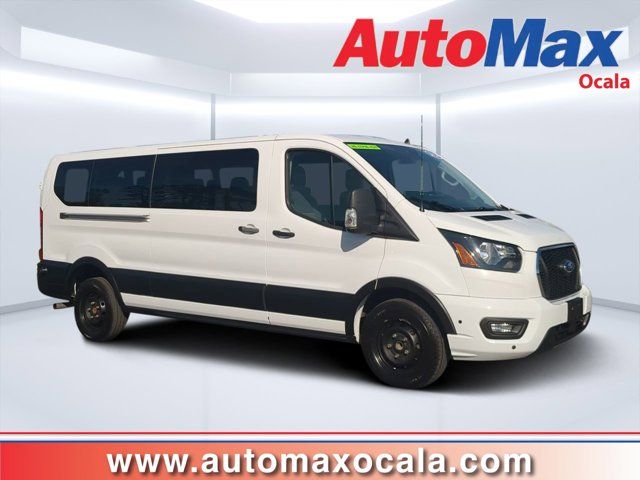 Oxford White 2024 Ford Transit Passenger 350 XLT Low Roof LB RWD Van Rear-Wheel Drive