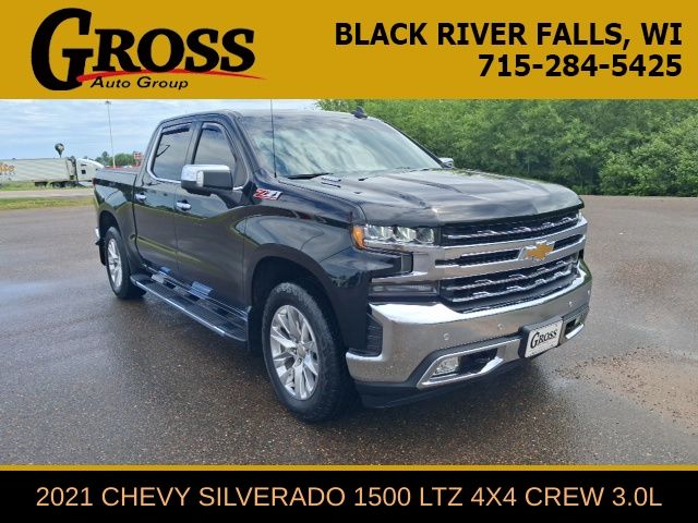 Black 2021 Chevrolet Silverado 1500 Pickup Truck Four-Wheel Drive Automatic
