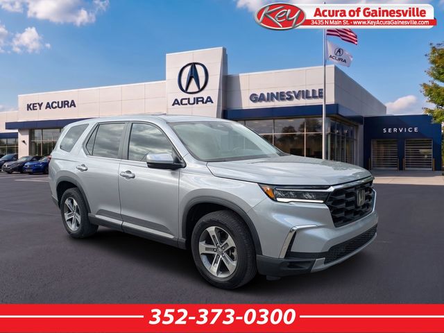 Lunar Silver Metallic 2023 Honda Pilot EX-L FWD with Captains Chairs SUV / Crossover Front-Wheel Drive Automatic