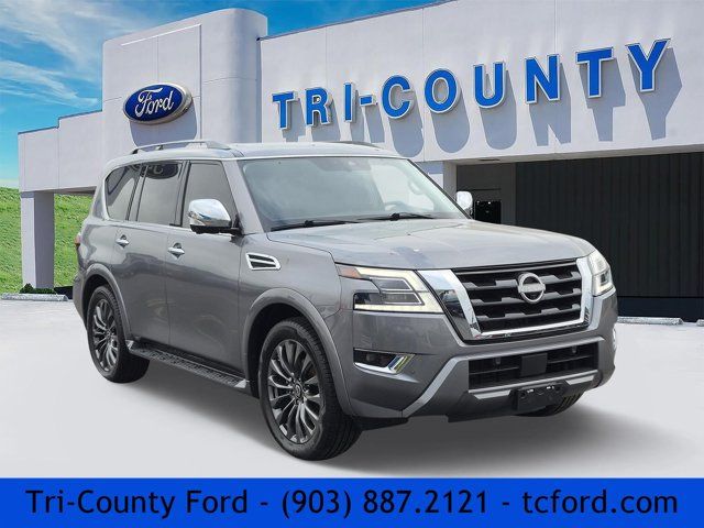 Gray (Gun Metallic) 2024 Nissan Armada Platinum RWD SUV / Crossover 4X2 7-Speed Automatic