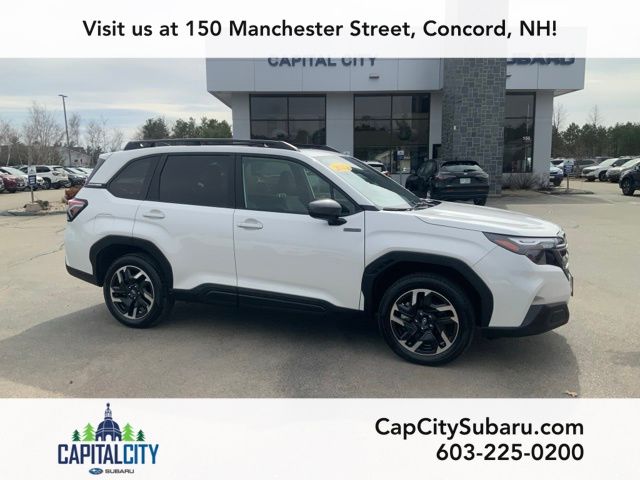 Crystal White Pearl 2025 Subaru Forester Hybrid Premium AWD SUV / Crossover All-Wheel Drive Continuously Variable Transmission