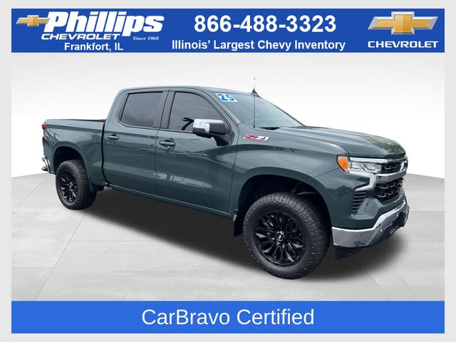 Cypress Gray 2025 Chevrolet Silverado 1500 LT Crew Cab 4WD Pickup Truck Four-Wheel Drive Automatic