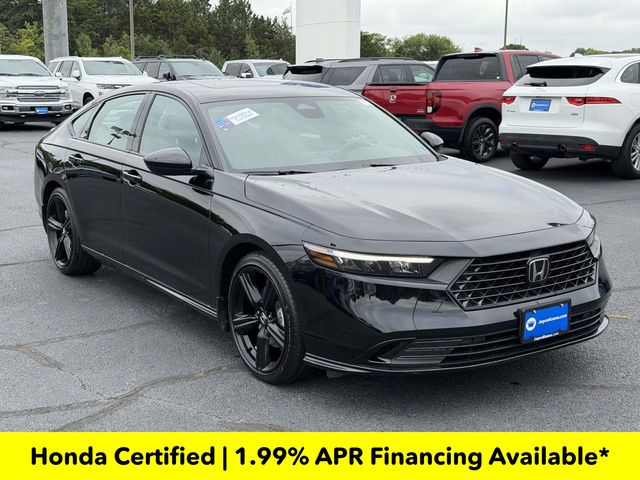 Crystal Black Pearl 2025 Honda Accord Hybrid Sedan Front-Wheel Drive Continuously Variable Transmission