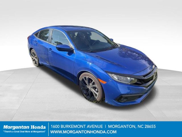 Aegean Blue Metallic 2021 Honda Civic Sedan Front-Wheel Drive Continuously Variable Transmission