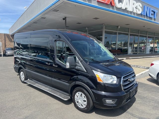 Black Metallic 2020 Ford Transit Passenger 350 XLT Medium Roof LWB RWD with Sliding Passenger-Side Door Van Rear-Wheel Drive