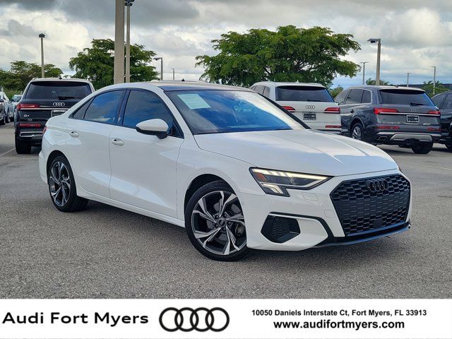 Ibis White 2023 Audi A3 40 TFSI Premium FWD Sedan Front-Wheel Drive 7-Speed Automatic