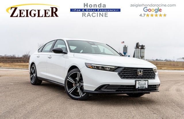 Platinum White Pearl 2024 Honda Accord Hybrid Sedan Front-Wheel Drive Continuously Variable Transmission