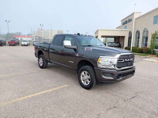 Gray (Granite Crystal Metallic Clearcoat) 2023 RAM 3500 Laramie Crew Cab 4WD Pickup Truck Four-Wheel Drive 6-Speed Automatic