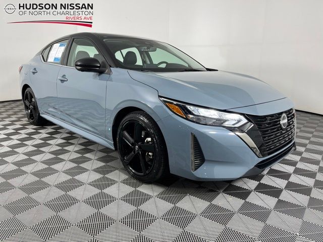 Atlantic Gray/Super Black 2025 Nissan Sentra Sedan Front-Wheel Drive Continuously Variable Transmission