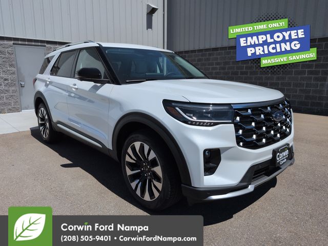 Star White Metallic Tri-Coat 2026 Ford Explorer Platinum AWD SUV / Crossover All-Wheel Drive Automatic