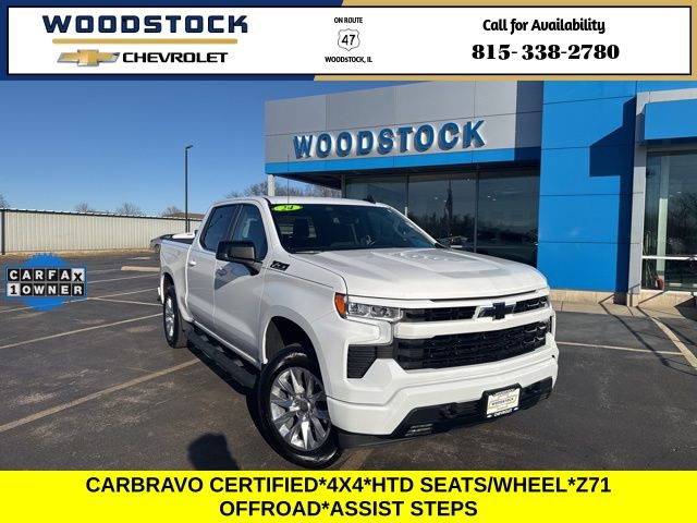 Summit White 2024 Chevrolet Silverado 1500 RST Crew Cab 4WD Pickup Truck Four-Wheel Drive Automatic