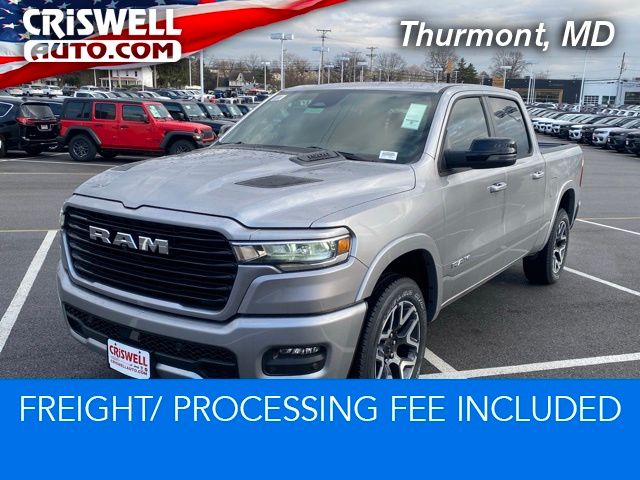 Billet Silver Metallic 2026 RAM 1500 Laramie Crew Cab 4WD Pickup Truck Four-Wheel Drive 8-Speed Automatic