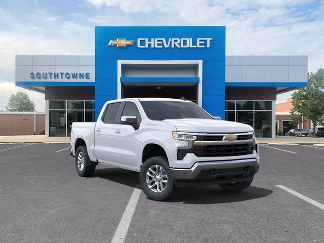 Summit White 2025 Chevrolet Silverado 1500 LT Crew Cab 4WD Pickup Truck Four-Wheel Drive 8-Speed Automatic