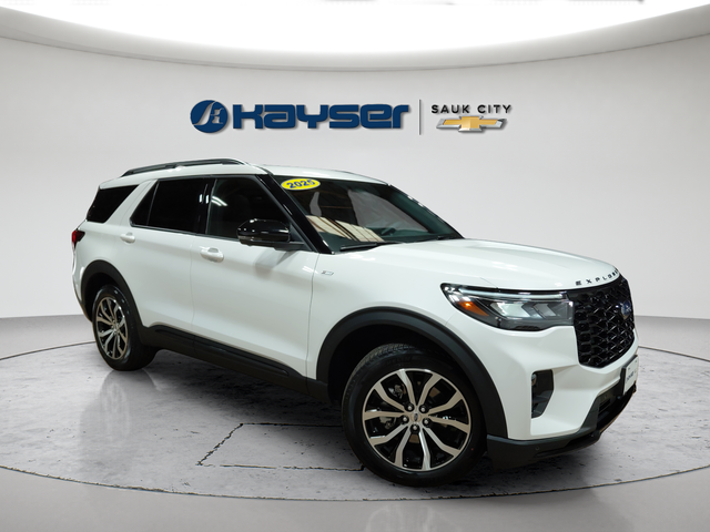 Star White Metallic Tri-Coat 2025 Ford Explorer SUV / Crossover All-Wheel Drive Automatic