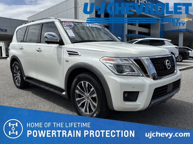 Pearl White Tricoat 2019 Nissan Armada Platinum RWD SUV / Crossover 4X2 7-Speed Automatic