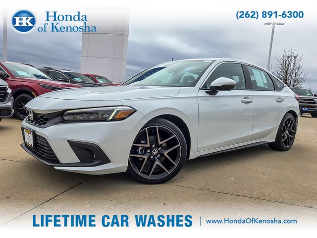 Platinum White 2024 Honda Civic Hatchback Sport Touring FWD Hatchback Front-Wheel Drive Continuously Variable Transmission