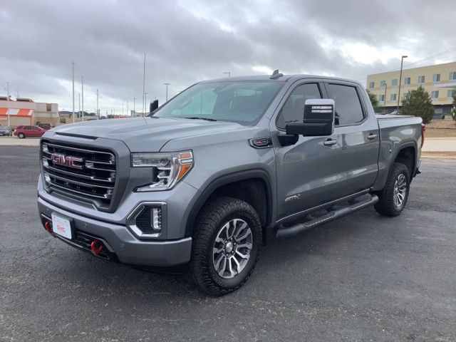 Gray (Satin Steel Metallic) 2020 GMC Sierra 1500 AT4 Crew Cab 4WD Pickup Truck Four-Wheel Drive Automatic