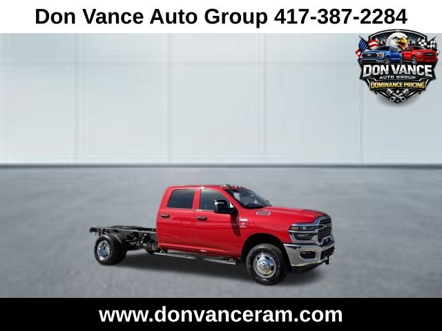 Flame Red Clearcoat 2026 RAM 3500 Chassis Tradesman Crew Cab LB DRW 4WD Pickup Truck Four-Wheel Drive 8-Speed Automatic