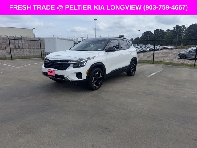 Clear White/Black Roof 2025 Kia Seltos S AWD SUV / Crossover All-Wheel Drive Continuously Variable Transmission