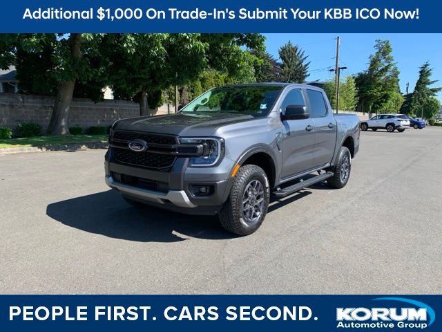 Carbonized Gray Metallic 2024 Ford Ranger XLT SuperCrew 4WD Pickup Truck Four-Wheel Drive Automatic