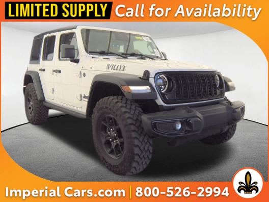 Bright White Clearcoat 2025 Jeep Wrangler Willys 4-Door 4WD SUV / Crossover Four-Wheel Drive 8-Speed Automatic