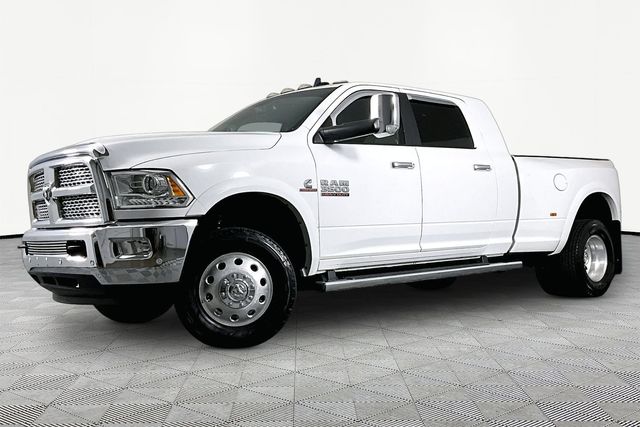 Bright White Clearcoat 2018 RAM 3500 Laramie Mega Cab DRW 4WD Pickup Truck Four-Wheel Drive 6-Speed Automatic