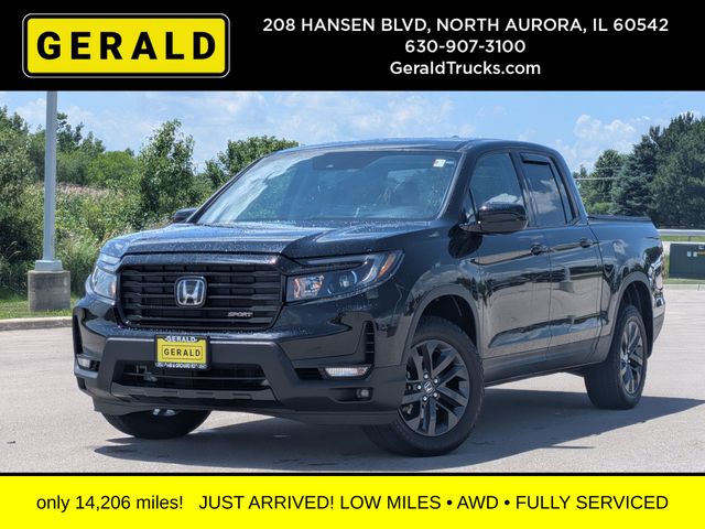 Black 2023 Honda Ridgeline Pickup Truck All-Wheel Drive 9-Speed Automatic